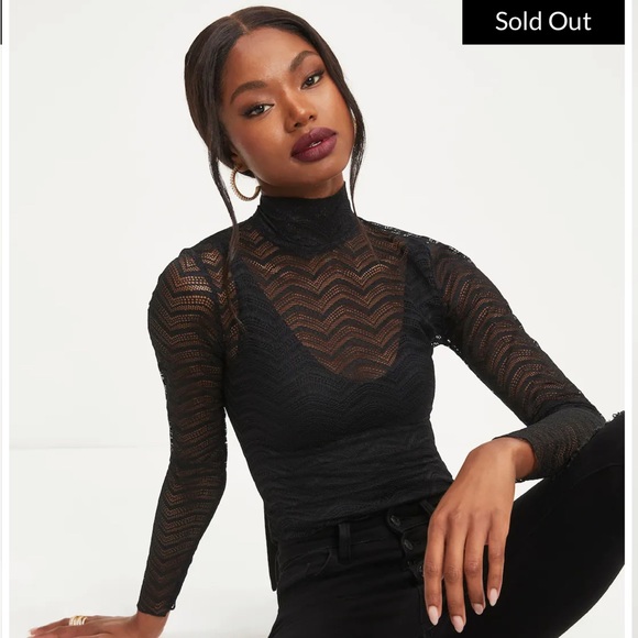 VICI ANNABELLA CROCHET LACE MOCK NECK BODYSUIT - BLACK - Picture 4 of 5